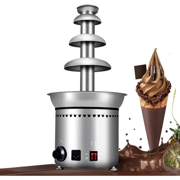 Fontaine à chocolat électrique à 4 niveaux 190 W 1,2 l - Résistante à la chaleur - Fonction maintien au chaud - Fonction d'écoulement - Pour fête, mariage, anniversaire