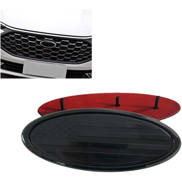 Emblème Calandre Drapeau Américain Pour Ford F150, F250, Edge, Explorer - Dimensions 230x90mm - Noir Ou Argent - 13