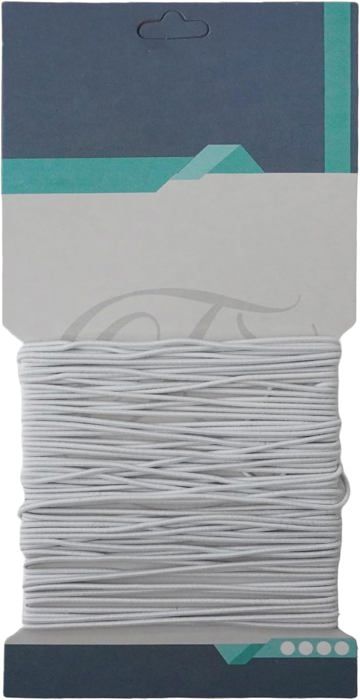 Cordon Élastique Rond 2.5mm - 5m Blanc, Pour Masques, Couture, DIY