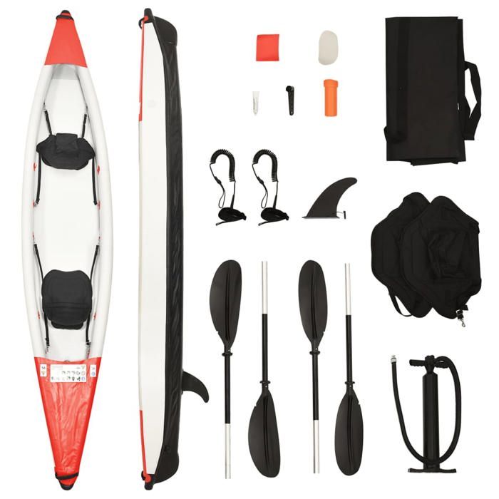 vidaXL Kayak gonflable rouge 424x81x31 cm polyester 93437