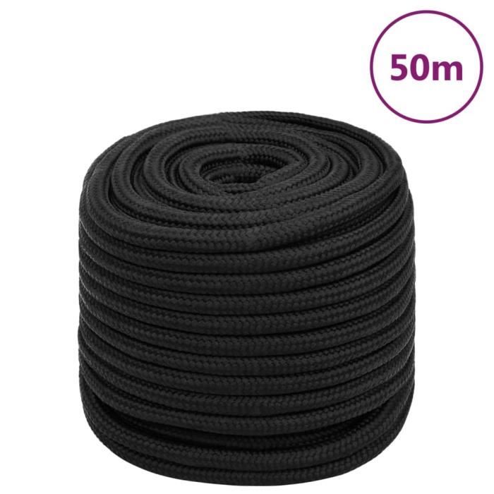 Corde De Bateau Polypropylène Noir 4mm X 50m - Résistante Et Polyvalente
