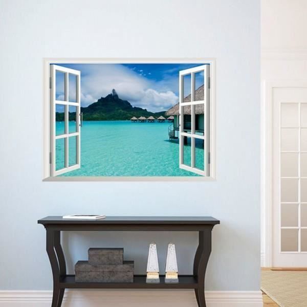 Énorme 3D Fenêtre Vue hivers matin Autocollant Mural Film Mural Art Decal 52