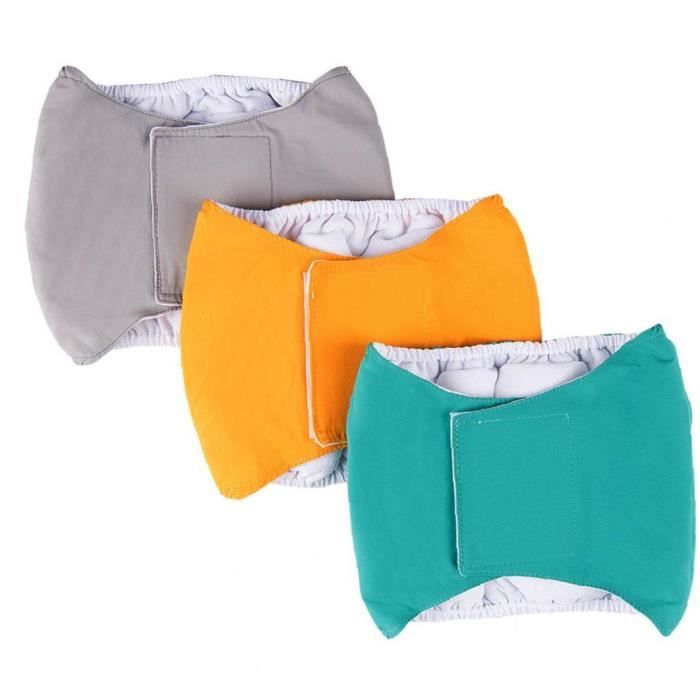Meilleurs prix pour Nappies de chien lavable mâle absorbant Pantalons sanitaires physiologiques pour animaux de compagnie S 3PCS beau