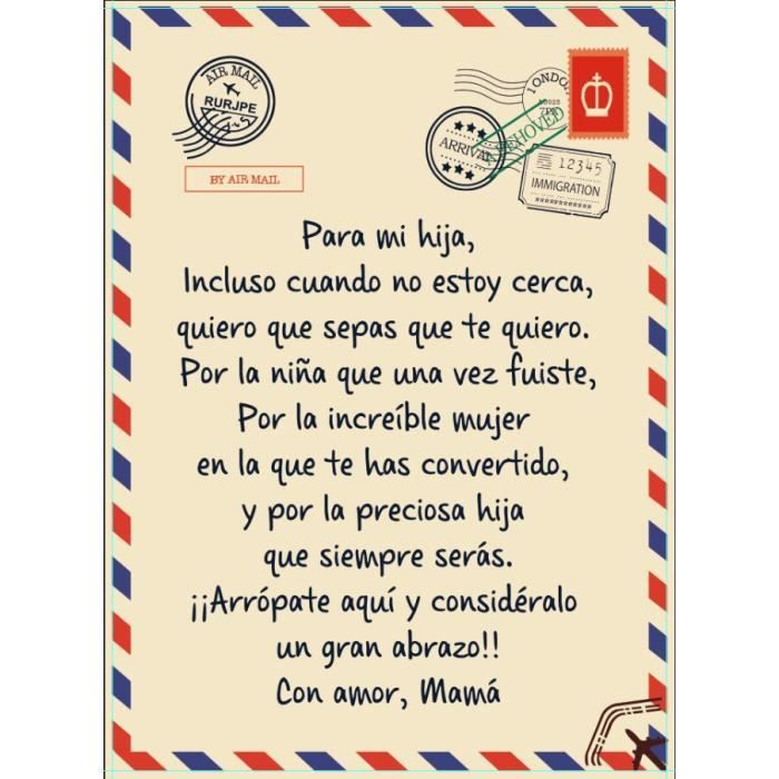 Spanish To Daughter 70x100cm Allemand Francais Espagnol Lettre Couverture Couverture Polaire Pour Ma Fille Fils Poste Aerienne Couv Cdiscount Maison