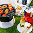 BBQ Pliable avec Sac Isotherme - Ø 28 cm Barbecue Charbon Camping Grill Pliable-1