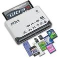 Lecteur de cartes mémoires tout en un : USB 2.0 Mini SD, MMC Mobile, SDHC, M2, TF, XD, CF Di49500-1