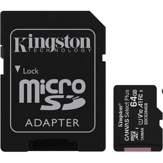 2x cards,SD Adaptateur inclus Kingston Canvas Select Plus Carte MIcro SD SDCS2//32GB-2P1A Class 10