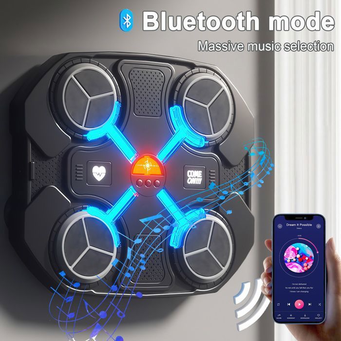 Machine De Boxe Musicale Bluetooth Murale - 3 Modes, Vitesse Réglable, Avec Gants, Pour Enfants/adultes