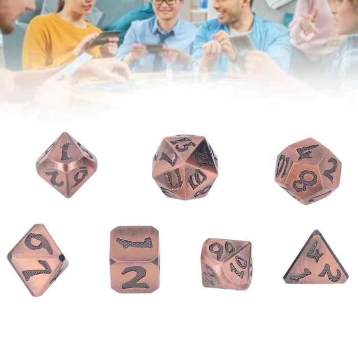 Donjons Et Dragons DollaTek 7PCS Jeu De Dés Polyédriques En Métal Donjons Et Dragons DollaTek 7PCS Jeu De Dés Polyédriques En Métal