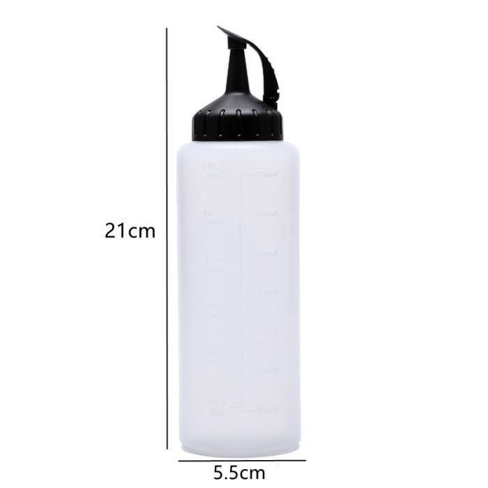 Pack De 4 Bouteilles à Sauce 360 Ml - Souples, Transparentes, Bec Verseur étanche Pour Ketchup, Mayo, Huile - 9
