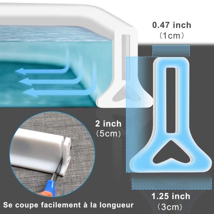 Barrage d'eau de seuil de douche pliable, barre de rétention d'eau,  maintient l'eau à l'intérieur du seuil