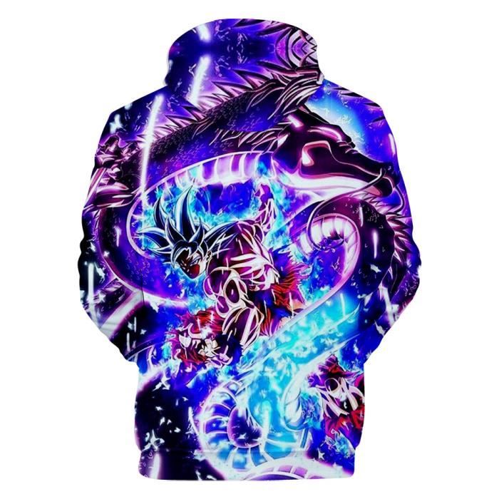 Sweatshirt a capuche enfant garcon Dragon Ball Z Goku FINDPITAYA manches longues bleu Bleu Cdiscount Pret a Porter