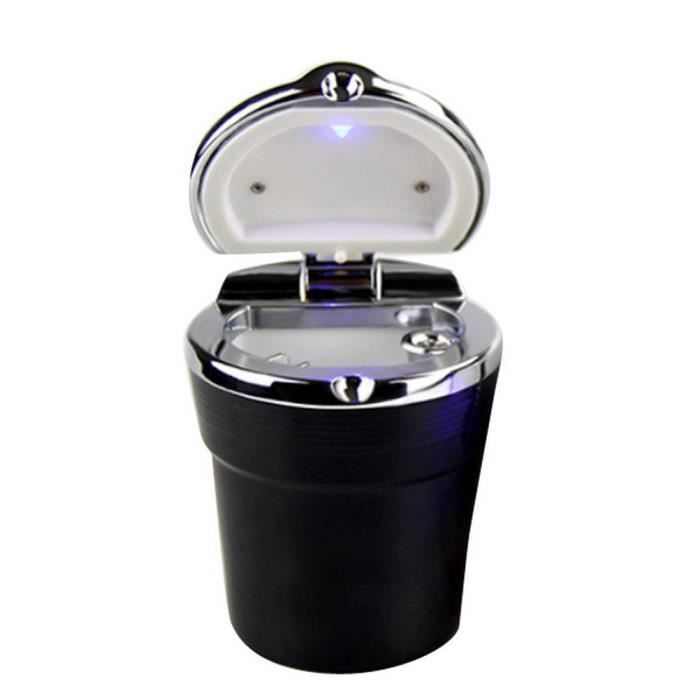Cendrier De Voiture Portable Sans Fumée Avec LED Bleue - Design Cylindrique - Pour Porte-gobelet - Bureau, Maison, Auto