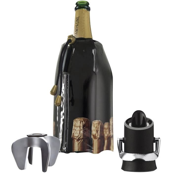 Coffret Accessoire Vin en forme de Bouteille de Vin noir Aimantée : Tire  Bouchon, Bec verseur, Bague anti gouttes et Bouchon - La cave Cdiscount