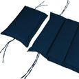 Coussin pour chaise longue bleue rembourré 7 cm d'épaisseur oreiller inclus avec sangles Coussin pour bain de soleil-2