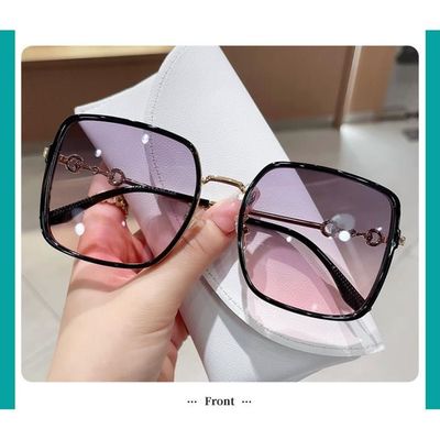 Lunettes de soleil femme new fashion premium sense ins protection uv lunettes de soleil d exterieur Cadre or noir