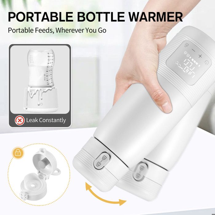 Chauffe-biberon Portable 500ml Avec Contrôle De Température (35-70°C) - Idéal Pour Voyages, Voiture Et Extérieur - Rechargeable USB