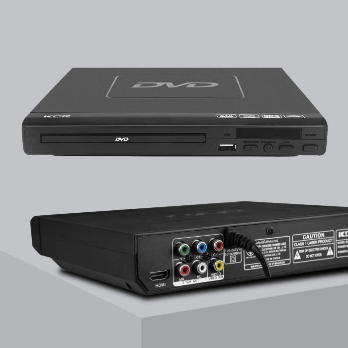 Lecteur DVD pour TV, toutes les régions Free Lecteur de disques CD DVD Av  Sortie Pal / NTSC intégrée, entrée USB, rem