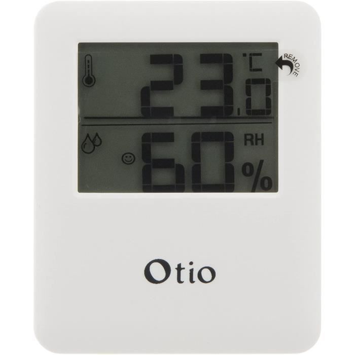 Thermomètre int/ext sans fil noir coloris unique Otio