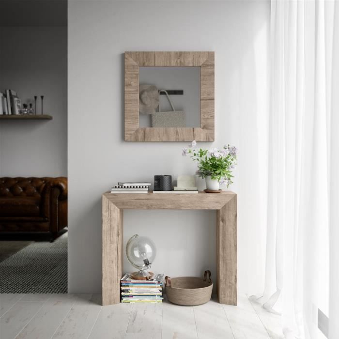 Mobili Fiver, Table console Giuditta, Blanc Frêne, Mélaminé, Made in Italy  - Cdiscount Maison