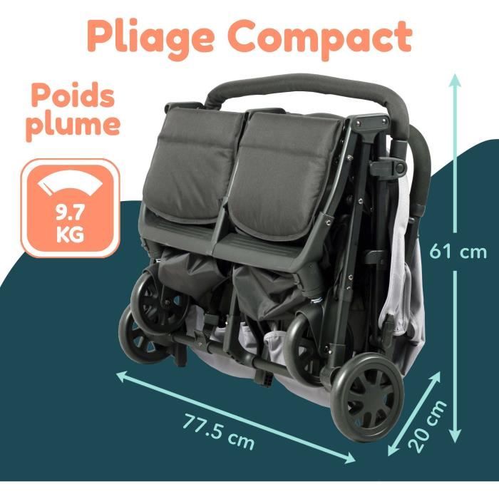 Poussette Canne Pliable de Voyage, Inclinable, Légère, pour Avion, pour  Bébé nouveau-né, max 25 kg - Gris - Cdiscount Puériculture & Eveil bébé