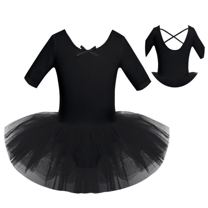 Robe Tutu De Ballet à Manches Longues Pour Fille - Tulle Pailleté, Couches Moelleuses, 4-6 Ans