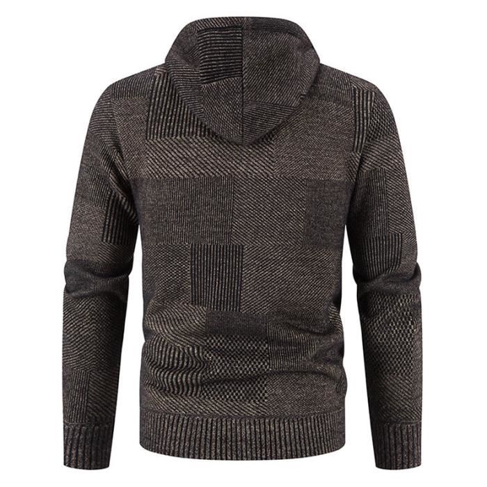 Vest Gilet ZippÃ© Laine Homme Grosse Maille Pull Col ZippÃ© Homme