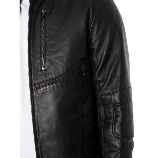 Veste en cuir de motard G Star RAW Homme Noir Noir Cdiscount Pret a Porter