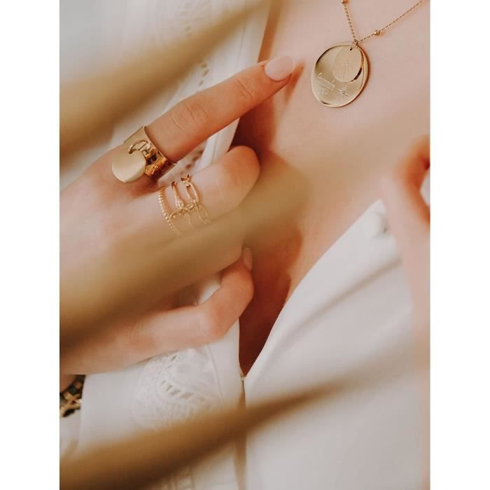 Bague Breloque Gravure Personnalisable Ajustable En Acier Inoxydable 316L Effet Martele Pour Femme Gravure De Prenom Sur Pe u9 Cdiscount