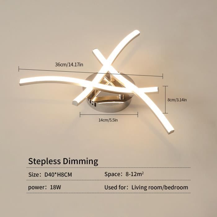 Plafonnier LED Dimmable Luminaire Plafonnier avec Telecommande 18W Design Ondule Moderne Lampe de Lustre pour Chambre Salon Cdiscount Maison