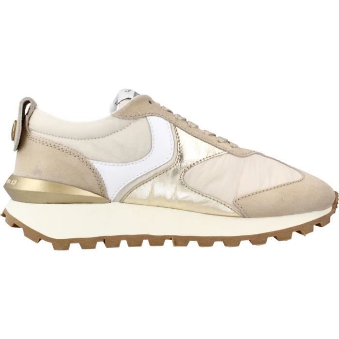 Basket VOILE BLANCHE 119814 Femme Jaune Textile Lacets Plat Jaune Cdiscount Chaussures