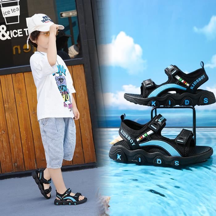 Sandales Garcon Fille Bebe Enfant Chaussures de Ete Bleu