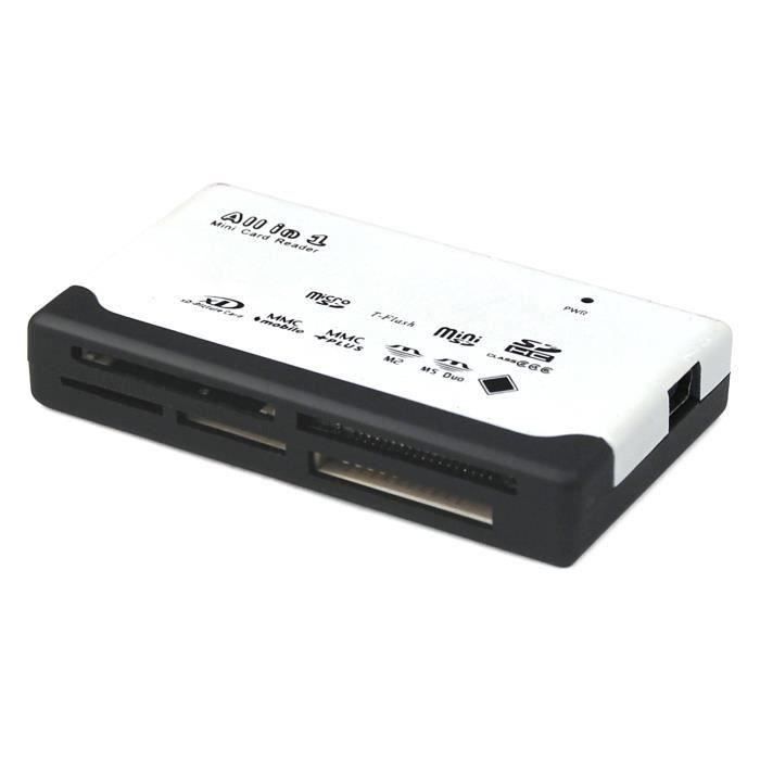 Lecteur USB 2.0 multi carte mémoire : Micro Mini SD / SDHC TF M2 MMC MS Duo Compact  flash XD - Lecteur de carte - Achat & prix