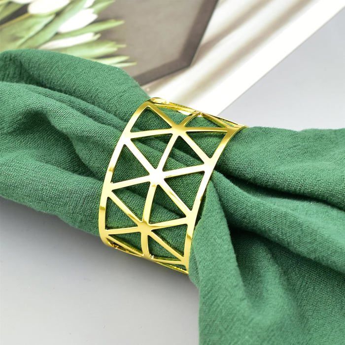 Lot de 12 Ronds de serviette dorés – Élégants Porte-serviettes en métal pour mariages Lot de 12 Ronds de serviette dorés – Élégants Porte-serviettes en métal pour mariages