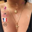 LCC® Collier femme argent fantaisie pendentif fille cadeau bijoux croix chaîne cou anniversaire sautoir fête alliage d'aluminium-0