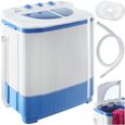 TECTAKE Mini machine à laver et à essorer jusqu’à 45 kg - Lave-linge Compact - Bleu/Blanc-0