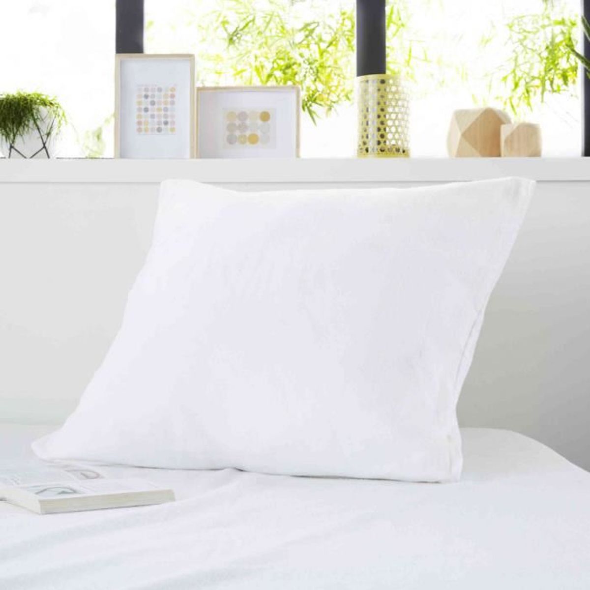 Protège oreiller NUIT FAUBOURG DAUPHINE blanc L. 65 x l. 65 cm