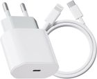 ACUZINA TECHTA 20W Chargeur Rapide iPhone et 1M Câble pour iPhone 14/14 Plus/14 Pro/14 Pro MAX/13/12/ 11/ X/8/7, USB C Chargeur (Blanc)