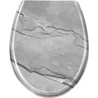 Abattant WC - HENGMEI - Modèle Soft Close - Charnières en acier inoxydable - Finition marbre - Fixation facile