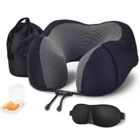 Coussin de Voyage - INSFITY - U-Oreiller en Mousse à Mémoire - Support Tête et Cou Parfait - Noir