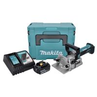 Makita DPJ 180 RM1J Fraiseuse rainureuse sans fil 18 V 100 mm + 1x batterie rechargeable 4,0 Ah + chargeur + Makpac