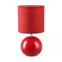 Lampe céramique boule 25cm rouge