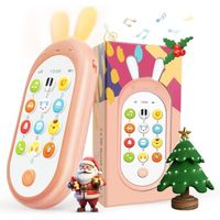 Téléphone Portable pour Enfant Jouet, Smartphone bébé Bilingue, Jouet Musical d'Eveil Convient aux bébés de plus de 6 mois(Rose)