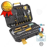 CONFO® Ensemble d'outils ménagers réparation automatique clé à douille multifonctionnelle 127 pièces ensemble boîte à outils cadeau