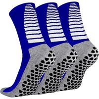 3 Paires Chaussettes de Foot Antidérapante Chaussettes Football Chaussettes Athletisme Compression pour Randonnée Trekking（Bleu）