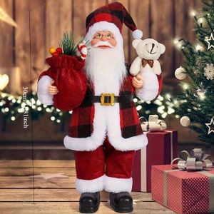 Figurine Décorative Père Noël En Céramique - 18 Cm - Décoration De Noël Hivernale Avec Neige Artificielle