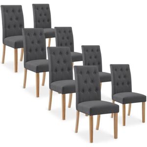 Beliani Lot de 8 coussins en tissu gris graphite pour chaises de jardin  MAUI