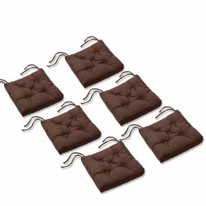 P40 x L40 cm PEGANE Lot de 4 galettes Chaise 5 Boutons Ivoire