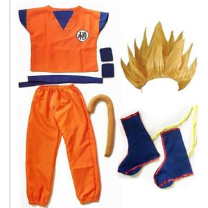 Ensemble de vêtements Déguisement Dragon Ball Son Goku et Perruque Enfan