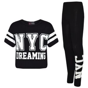 Ensemble de vêtements Ensemble Haut court et Legging à imprimé NYC Dream